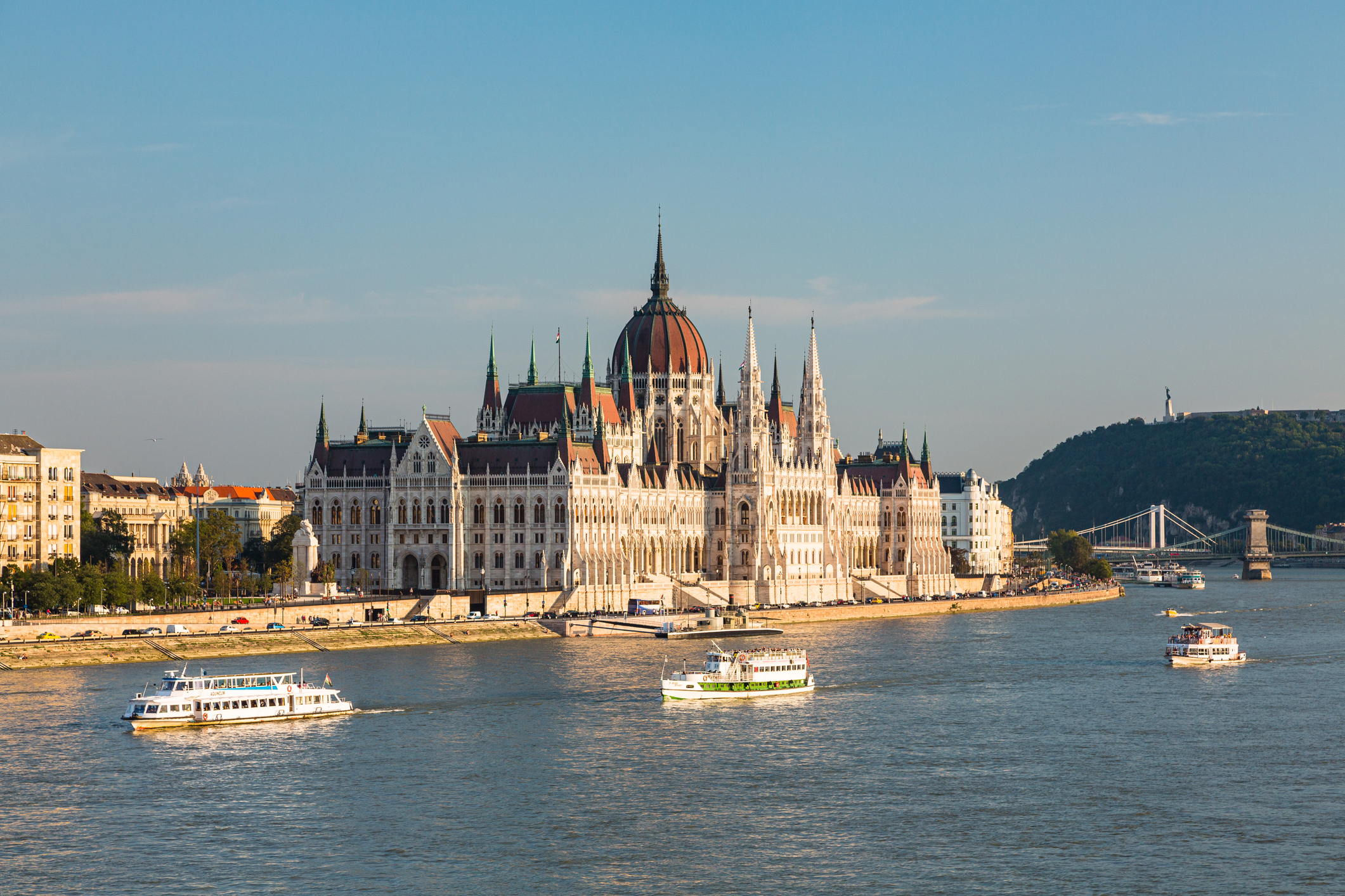 水面に映る光が幻想的な夜を演出